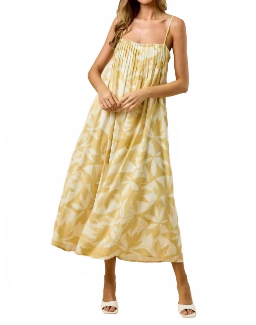 NEW LALAVON limoncello bloom maxi dress in yellow